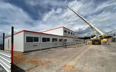 bureau de chantier posé sur site